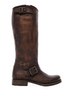 Frye Brown Leather Combat & Moto Boots